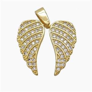 Copper Pendant Pave Zircon, Gold Plated, approx 19mm