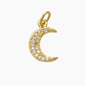 Copper Pendant Pave Zircon, Gold Plated, approx 10-12mm