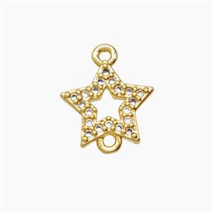Copper Pendant Pave Zircon, Gold Plated, approx 12mm