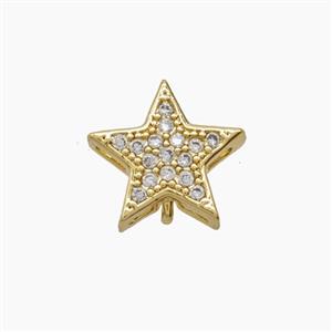 Copper Pendant Pave Zircon, Gold Plated, approx 14mm