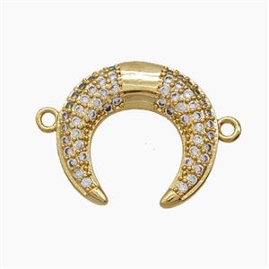Copper Pendant Pave Zircon, Gold Plated, approx 19mm