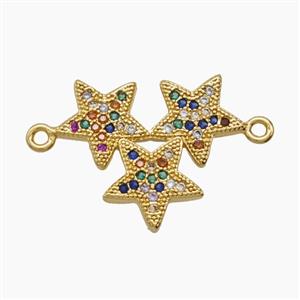 Copper Pendant Pave Zircon, Gold Plated, approx 15-20mm