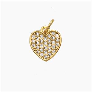 Copper Pendant Pave Zircon, Gold Plated, approx 10mm