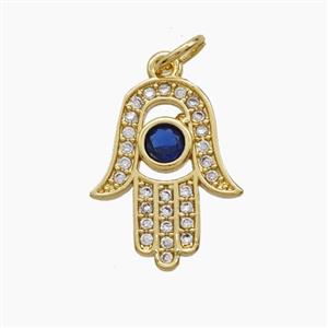 Copper Pendant Pave Zircon, Gold Plated, approx 13-17mm