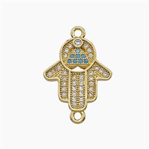 Copper Pendant Pave Zircon, Gold Plated, approx 15-16mm