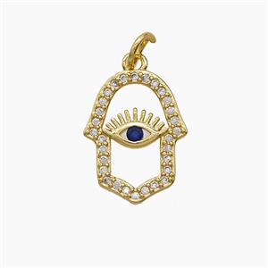 Copper Pendant Pave Zircon, Gold Plated, approx 12-16mm
