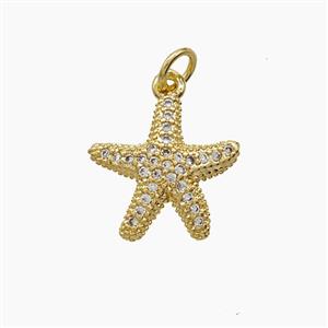 Copper Pendant Pave Zircon, Gold Plated, approx 15mm