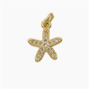 Copper Pendant Pave Zircon, Gold Plated, approx 11mm