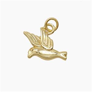 Copper Pendant Pave Zircon, Gold Plated, approx 11-13mm