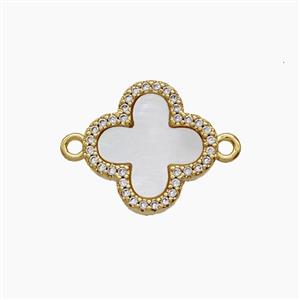 Copper Pendant Pave Zircon, Gold Plated, approx 15mm