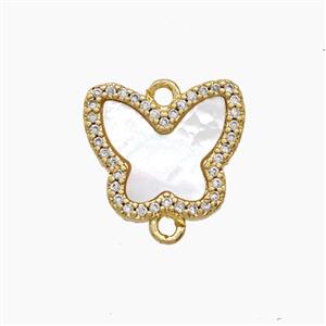 Copper Pendant Pave Zircon, Gold Plated, approx 13-15mm
