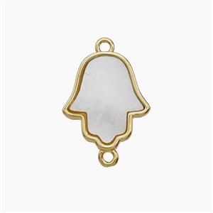 Copper Pendant Pave Zircon, Gold Plated, approx 13.5-15mm