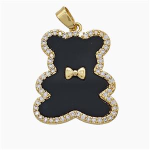 Copper Pendant Pave Zircon, Gold Plated, approx 19-22mm