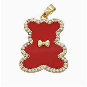 Copper Pendant Pave Zircon, Gold Plated, approx 19-22mm
