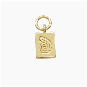 Copper Pendant, gold plated, approx 6-8mm