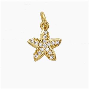 Copper Pendant Pave Zircon, Gold Plated, approx 10mm