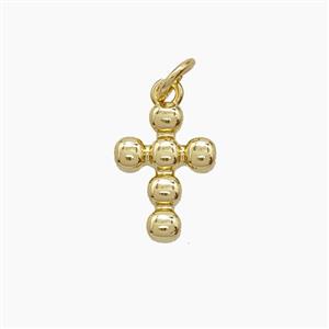 Copper Pendant Pave Zircon, Gold Plated, approx 10-13mm