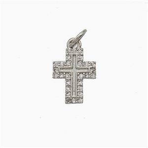 Copper Pendant Pave Zircon, Gold Plated, approx 9-11.5mm
