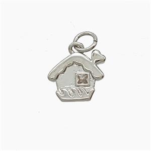Copper Pendant Pave Zircon, Gold Plated, approx 10-11mm