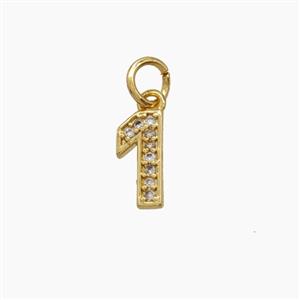 Copper Pendant Pave Zircon, Gold Plated, approx 4-10mm