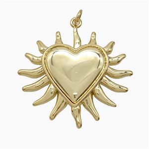 Copper Pendant Pave Zircon, Gold Plated, approx 34mm