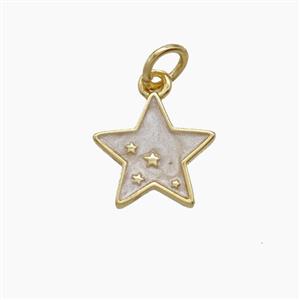Enamel Copper Pendant, Gold Plated, approx 11mm