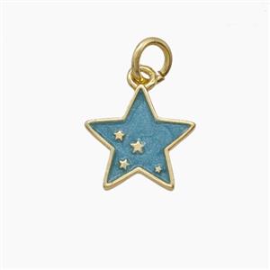Enamel Copper Pendant, Gold Plated, approx 11mm