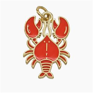 Enamel Copper Pendant, Gold Plated, approx 14-19mm