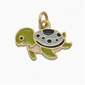 Enamel Copper Pendant, Gold Plated, approx 10-17mm