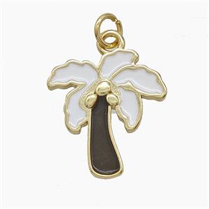 Enamel Copper Pendant, Gold Plated, approx 17-19mm