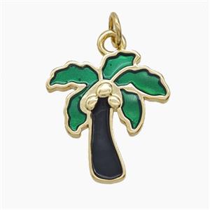 Enamel Copper Pendant, Gold Plated, approx 17-19mm
