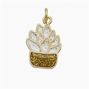 Enamel Copper Pendant, Gold Plated, approx 12-15mm