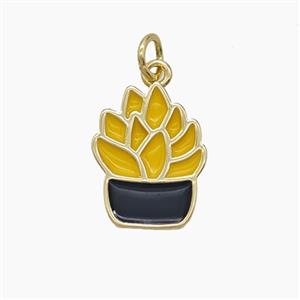 Enamel Copper Pendant, Gold Plated, approx 12-15mm
