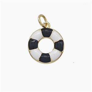Enamel Copper Pendant, Gold Plated, approx 13mm