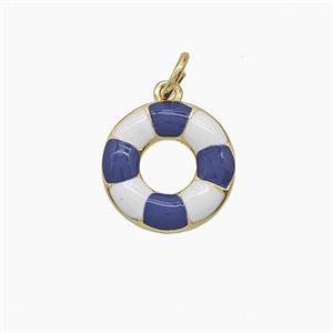 Enamel Copper Pendant, Gold Plated, approx 13mm