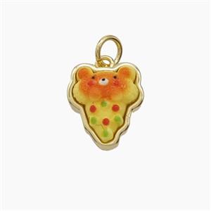 Copper Pendant Pave Resin bead, Gold Plated, approx 11-12mm