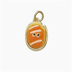 Copper Pendant Pave Resin bead, Gold Plated, approx 10-13mm