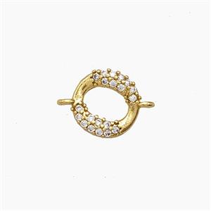 Copper Connector Pave Zircon bead, Gold Plated, approx 9mm