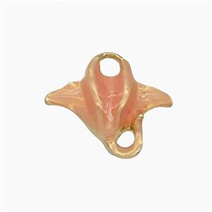 Enamel Copper Pendant, Gold Plated, approx 14-16mm