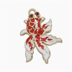 Enamel Copper Pendant, Gold Plated, approx 19-24mm