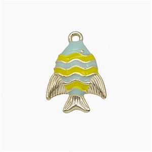 Enamel Copper Pendant, Gold Plated, approx 12-15mm