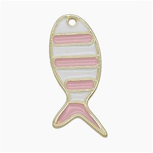 Enamel Copper Pendant, Gold Plated, approx 11.5-28mm