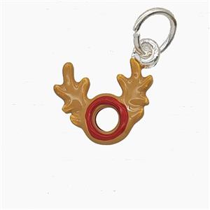 Enamel Copper Pendant, Silver Plated, approx 12-14mm
