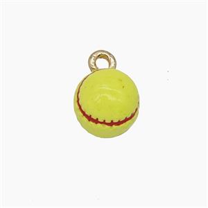 Enamel Copper Pendant, Gold Plated, approx 9mm