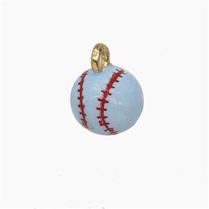 Enamel Copper Pendant, Gold Plated, approx 9mm