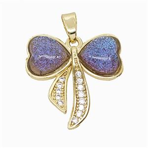Copper Pendant Pave Resin Bead, Gold Plated, approx 20mm
