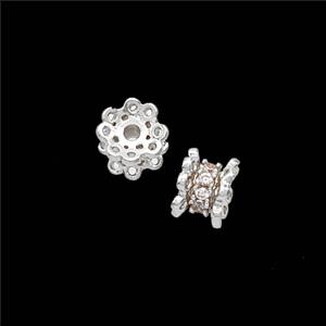 Copper Bead Pave Zircon, Gold Plated, approx 6mm