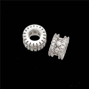 Copper Bead Pave Zircon, Gold Plated, approx 8mm, 4mm hole