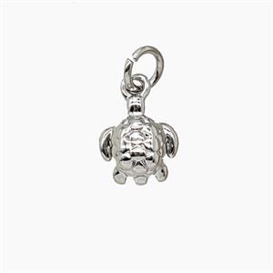 Copper Tortoise Pendant Platinum Plated, approx 8-9mm