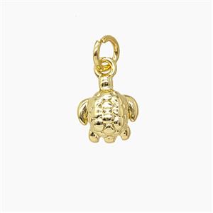 Copper Tortoise Pendant Gold Plated, approx 8-9mm